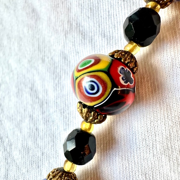 Vintage Murano Glass Millefiori Bead Bracelet - Picture 2 of 7